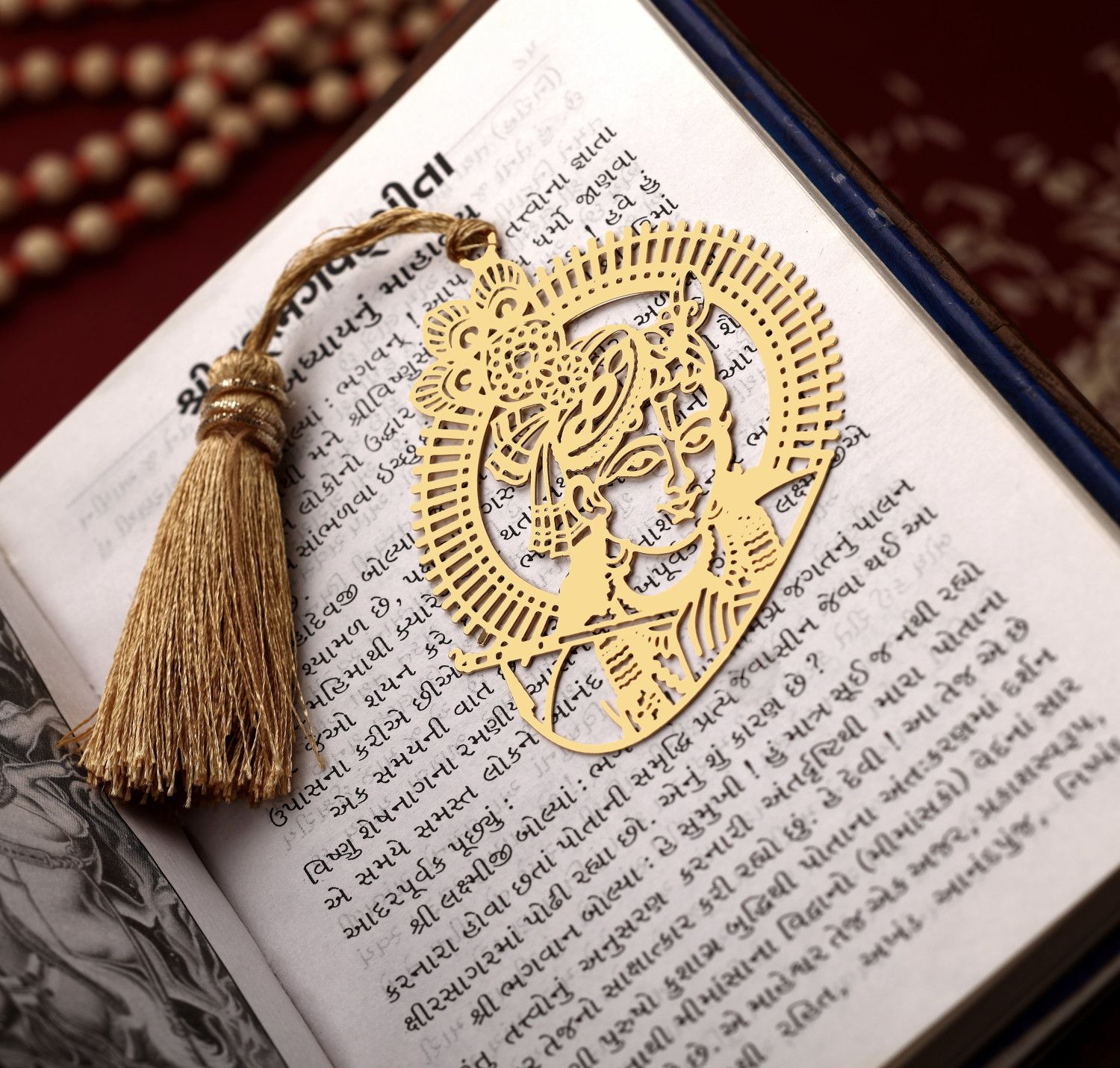 Krishna Brass Metal Bookmark , Hollow Bookmarks for Reading Enthusiasts and Gifting, Bookmark Gift Valentine's Day Appreciation Gifts