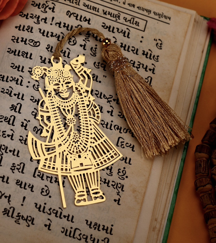 Shreenathji Brass Metal Bookmark , Hollow Bookmarks for Reading Enthusiasts and Gifting, Bookmark Gift Valentine's Day Appreciation Gifts